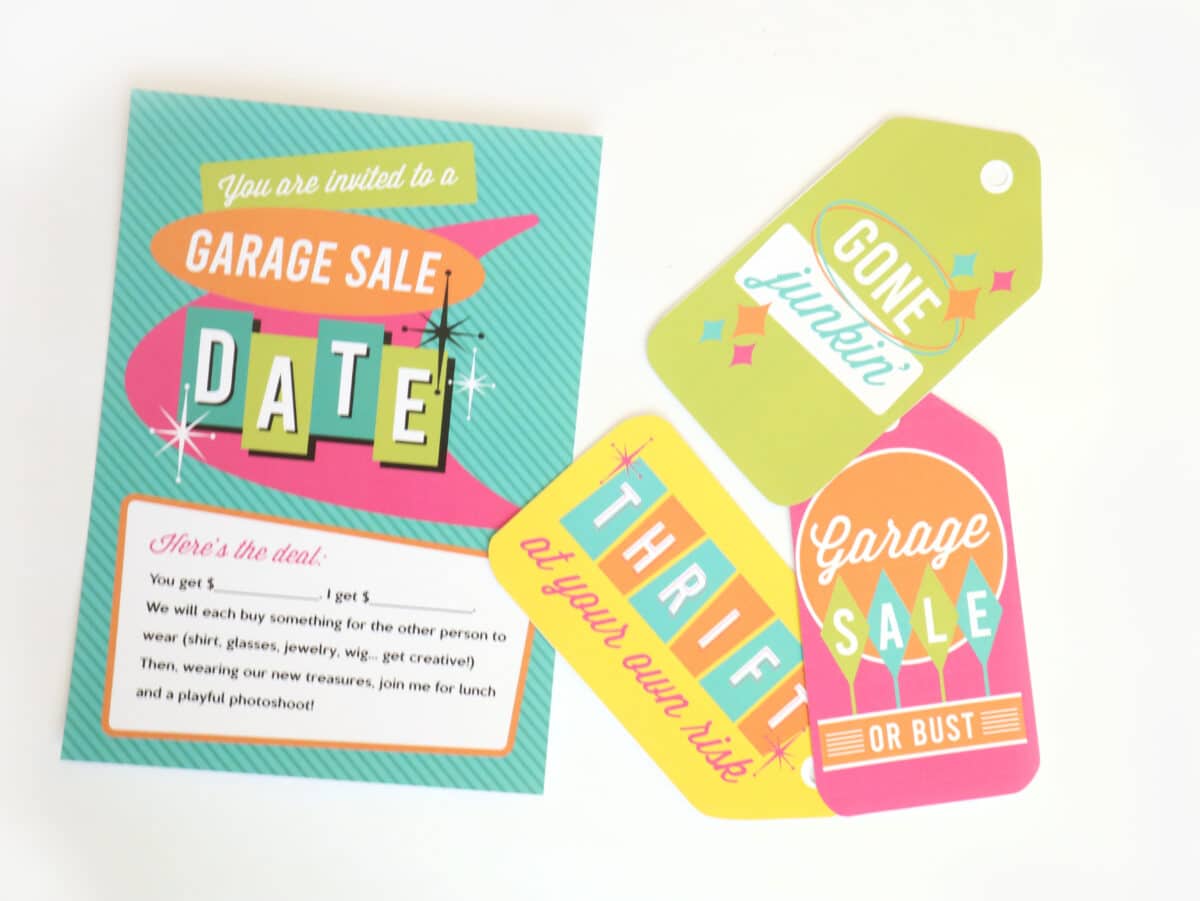 Fun Garage Sale Invitation and Sales Tags for your date | The Dating Divas