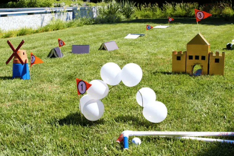 A DIY outdoor game of mini golf | The Dating Divas