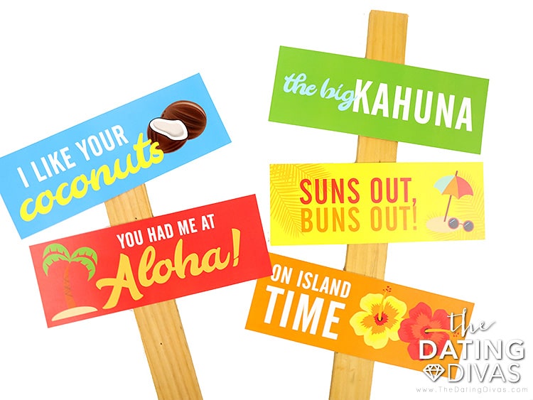 Free printables for a luau party directional sign | The Dating Divas