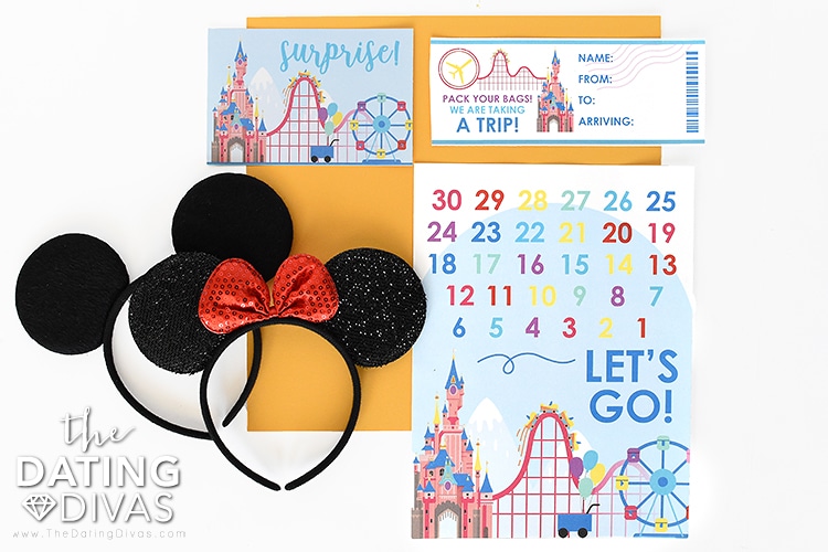 Your kids will love counting down to Disneyland with our vacation in a box printables. | The Dating Divas
