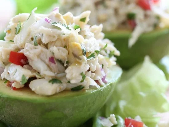 Crab stuffed avocado can't be beat for easy summer dinners. | The Dating Divas