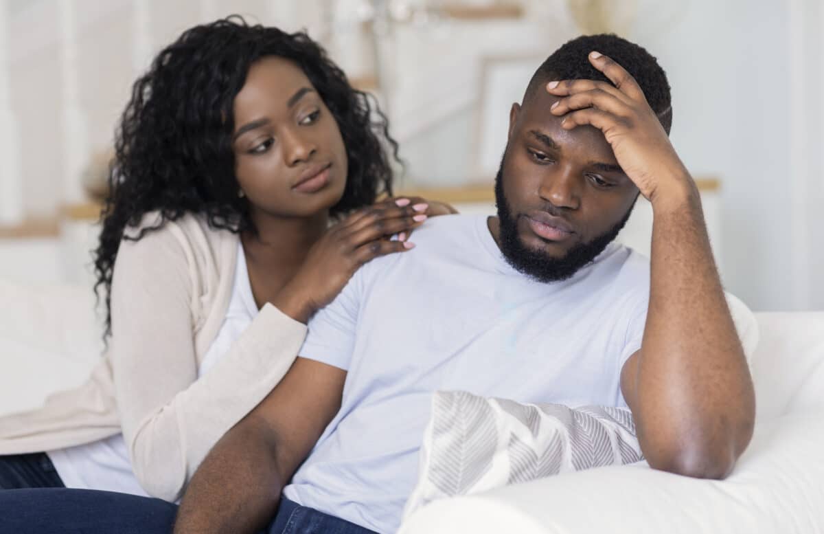 Man coping with grief experiences peace through support from his wife. | The Dating Divas