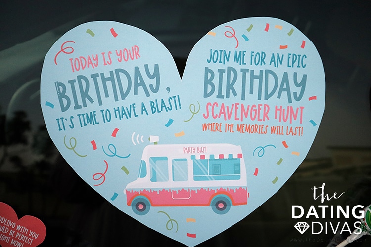 If you're looking for birthday celebration ideas, check out this cute scavenger hunt idea. | The Dating Divas
