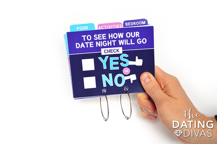 Couple game card where you choose yes or no for date night. | The Date Night