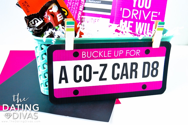 A car date night basket of printables and treats. | The Dating Divas