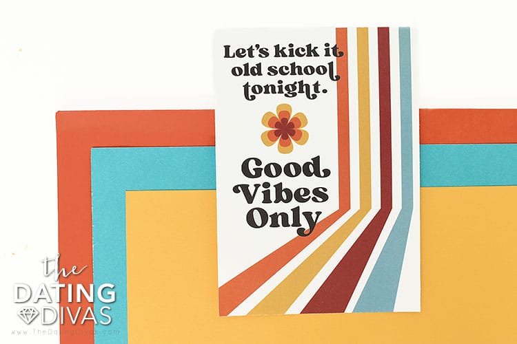 Good vibes only old-school date invitation. | The Dating Divas