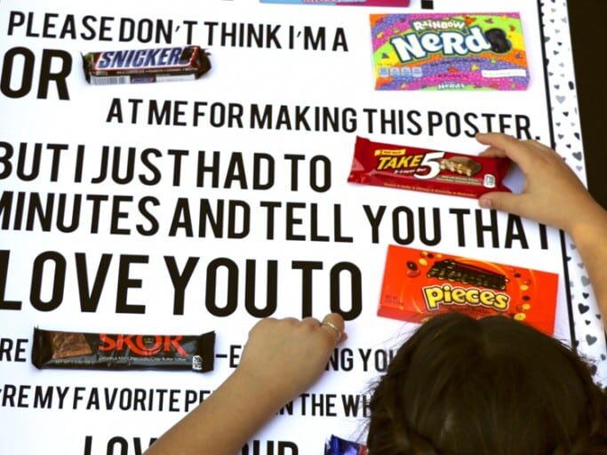 Candy gram posters are a great birthday celebration idea. | The Dating Divas
