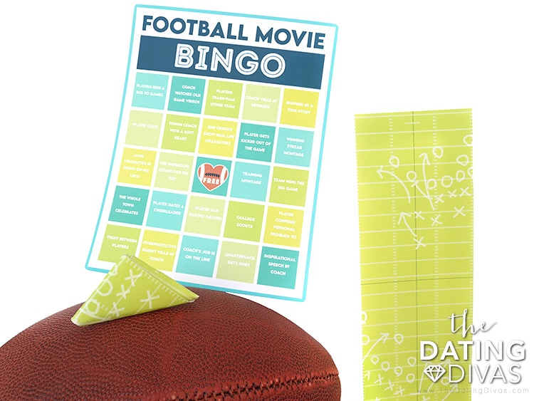 Use these fun printables while watching football movies with your sweetie! | The Dating Divas