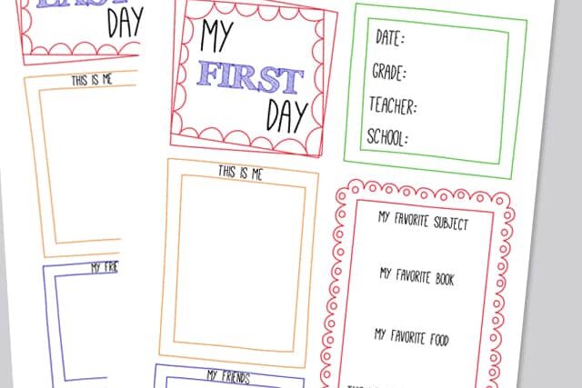 A memory page that can be used as part of your first day of school traditions | The Dating Divas