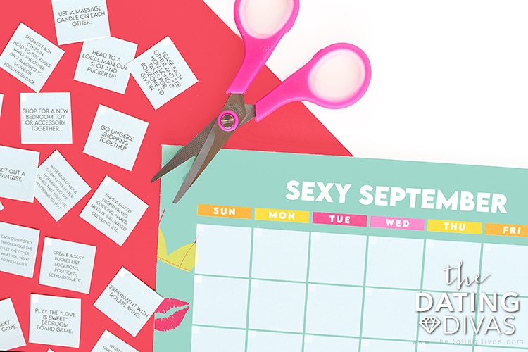 Sexy calendar for couples with free printable calendars and inserts | The Dating Divas