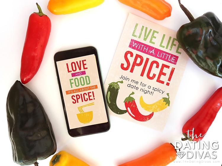 Use a digital or printable invitation to invite your spouse to a spicy date night! | The Dating Divas