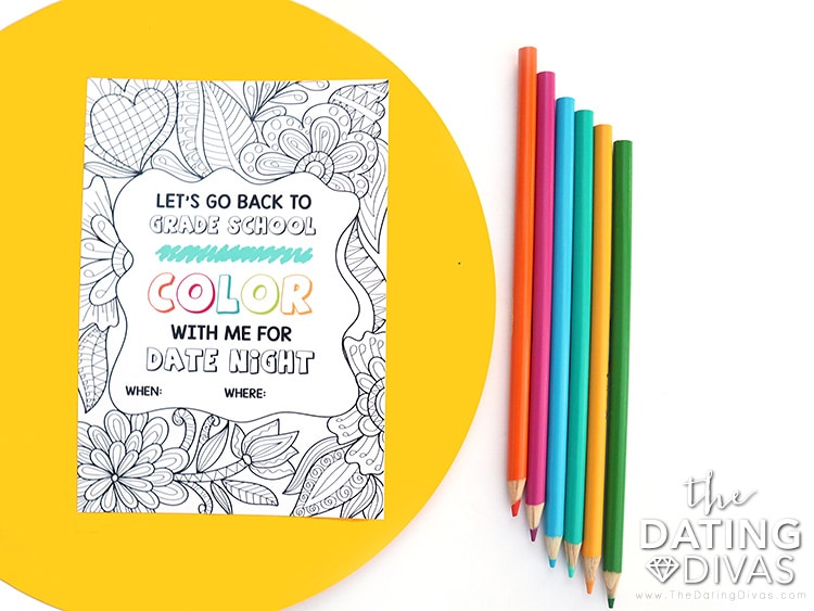 If you are obsessed with coloring pages for adults, then you have to try this coloring date night activity. | The Dating Divas