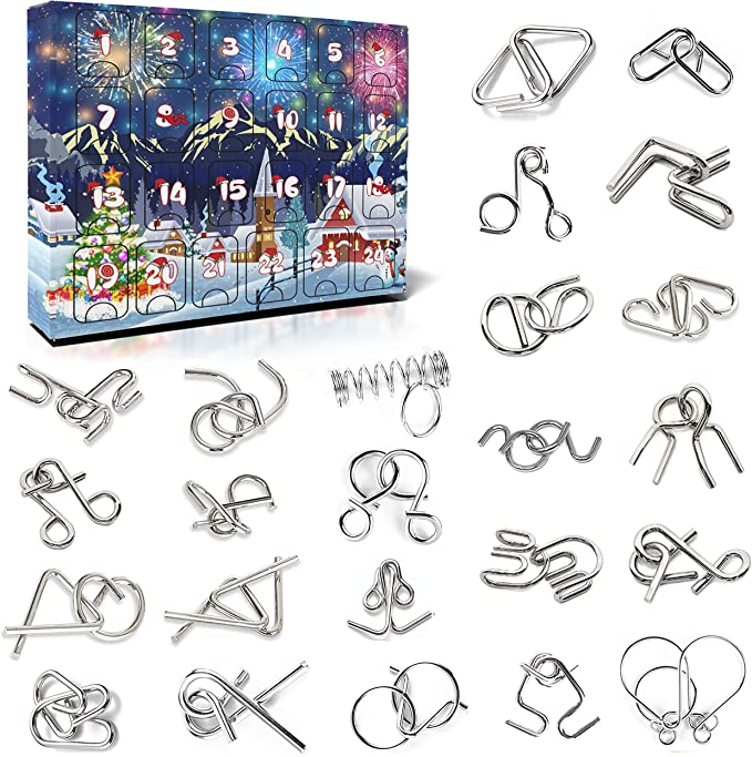 These metal puzzles make for a challenging and exciting kids advent calendar.  | The Dating Divas