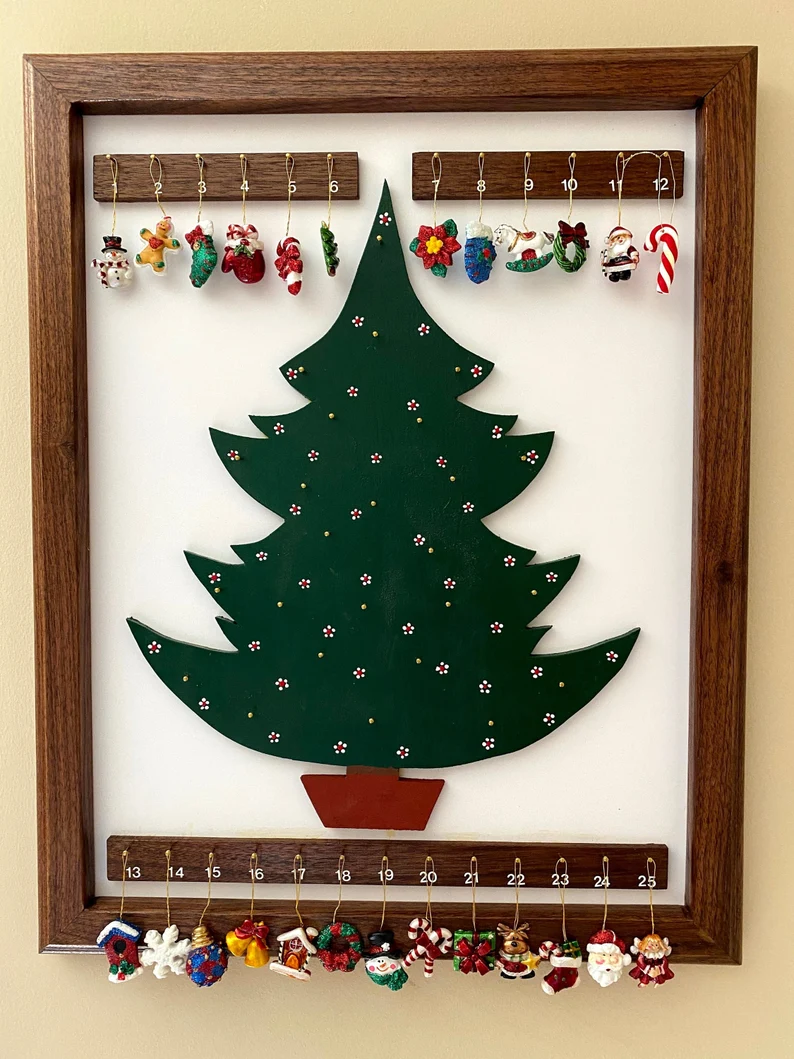 Have fun placing the ornaments on this advent calendar all month long.  | The Dating Divas