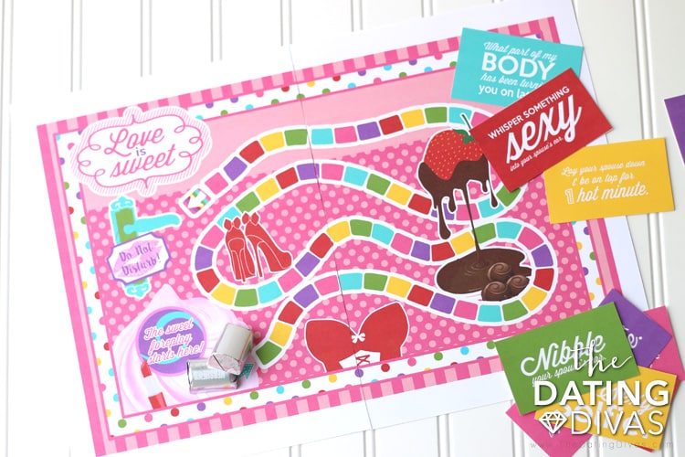 Love is Sweet board game and prompt cards with free printables | The Dating Divas