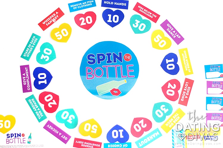 Free printables for a sexy time game of Spin the Bottle | The Dating Divas