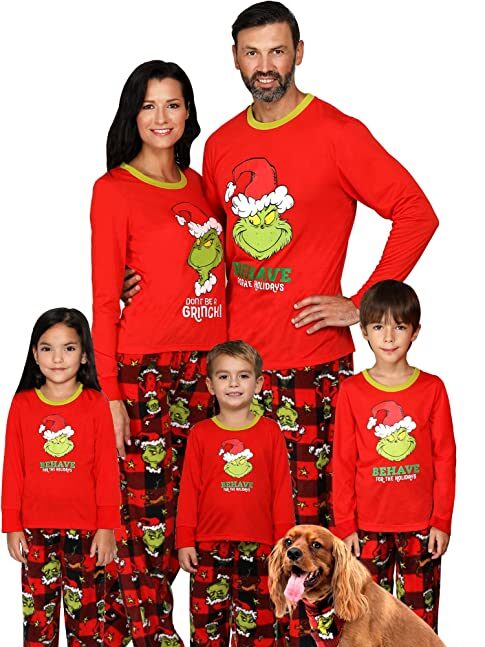 Family Christmas pajamas don't get more festive than this Grinch set! | The Dating Divas