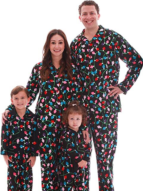 Try these light pajamas as a cute set of couples Christmas pajamas. | The Dating Divas