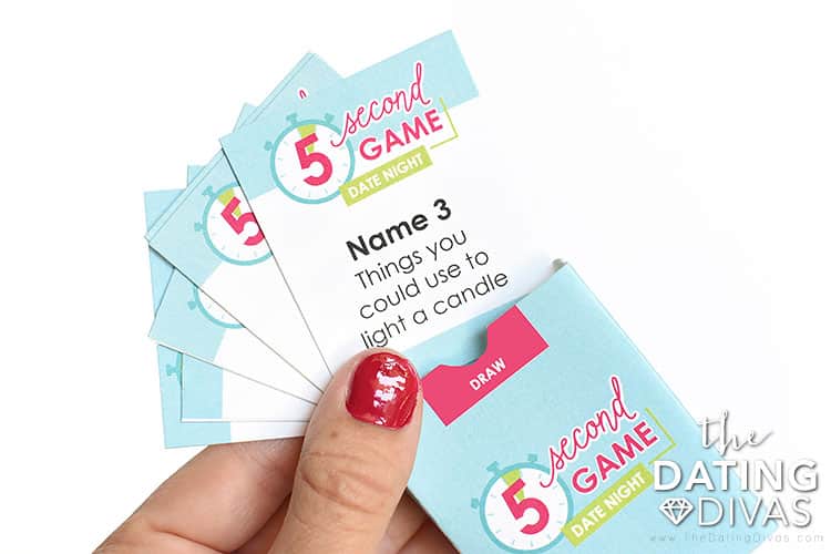 This printable 5 second rule game is a fun idea for date night at home. | The Dating Divas