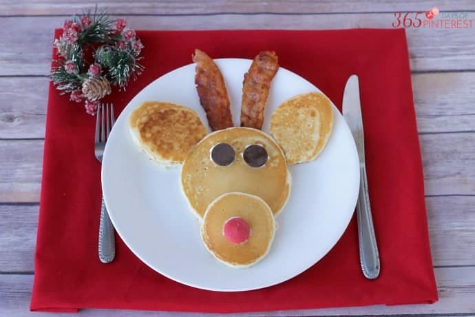Your kiddos will adore these pancakes shaped like reindeer for Christmas morning breakfast! | The Dating Divas