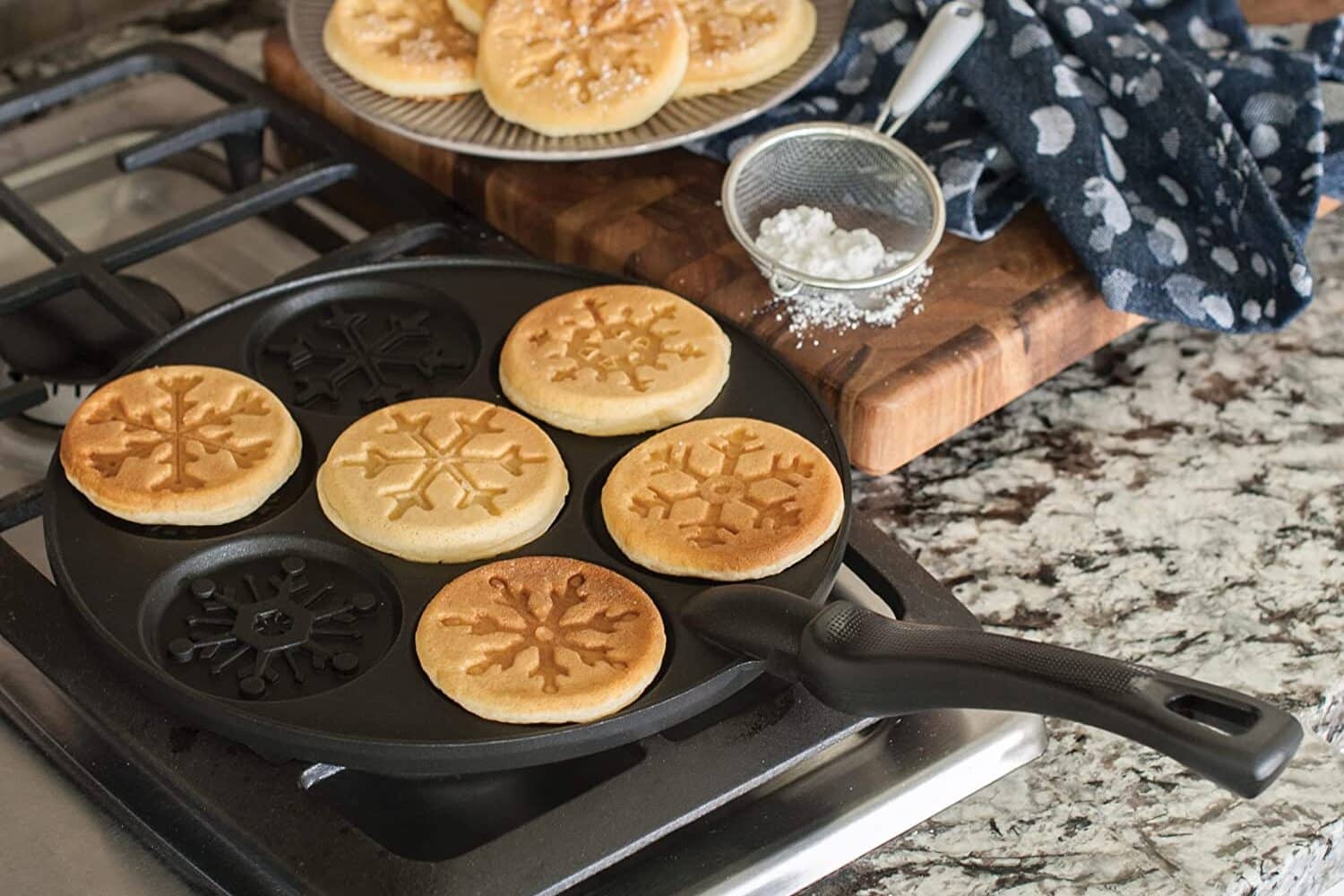 Need a good Christmas breakfast idea? Make fluffy snowflake and gingerbread  men waffles