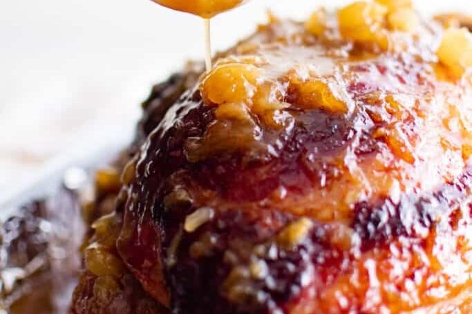 This brown sugar and pineapple glazed ham is a delicious Christmas dinner recipe. | The Dating Divas