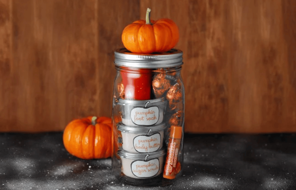 Pumpkin Halloween gifts inside of a jar | The Dating Divas