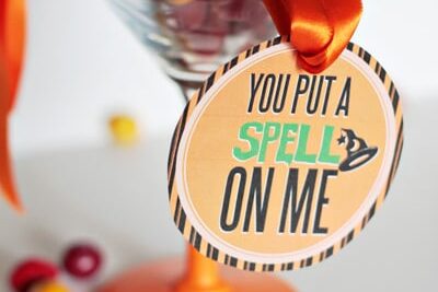 A printable tag you can put on Halloween gifts | The Dating Divas