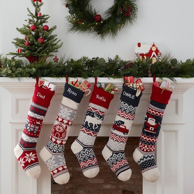 These classic personalized Christmas stockings will make your fireplace look amazing this holiday season. | The Dating Divas
