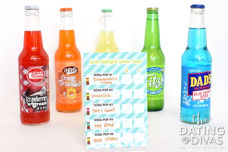 Use the cute score cards to keep track of which sodas you guess correctly. | The Dating Divas