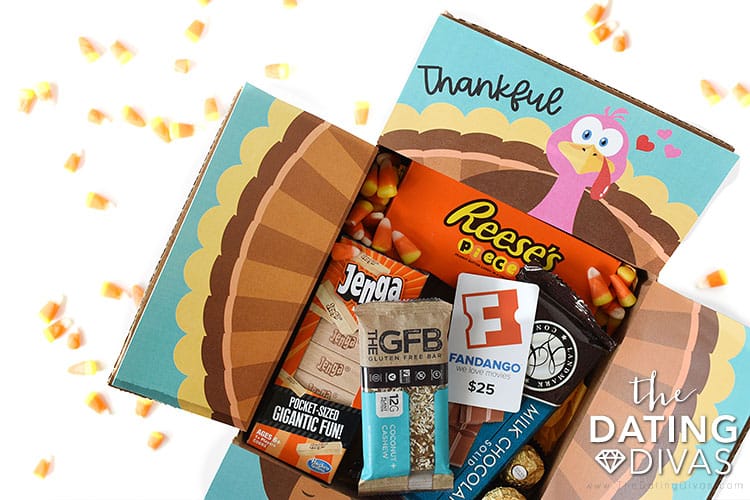 Put together the ultimate Thanksgiving care package for college students with these free printables. | The Dating Divas