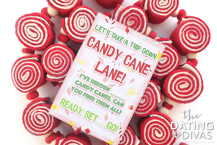 Try this candy cane Christmas scavenger hunt game for families. | The Dating Divas