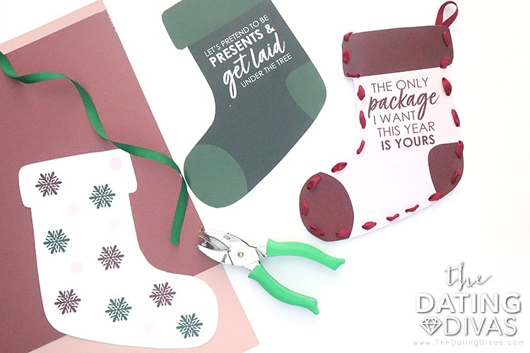 Prep a sexy Christmas date night with these free printable bedroom stockings | The Dating Divas