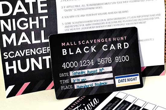 An invitation to a scavenger hunt at the mall | The Dating Divas