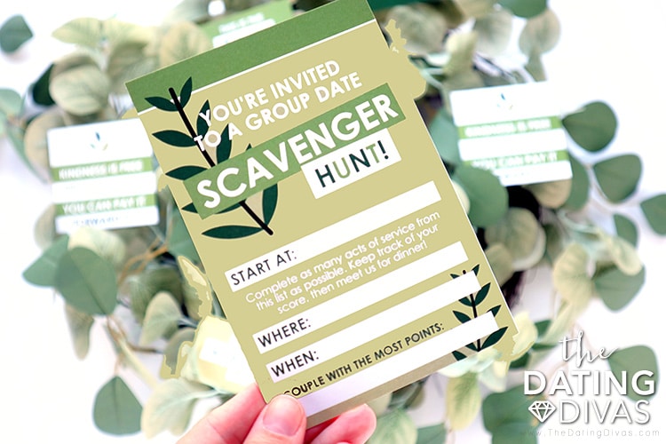 A group date scavenger hunt invitation | The Dating Divas