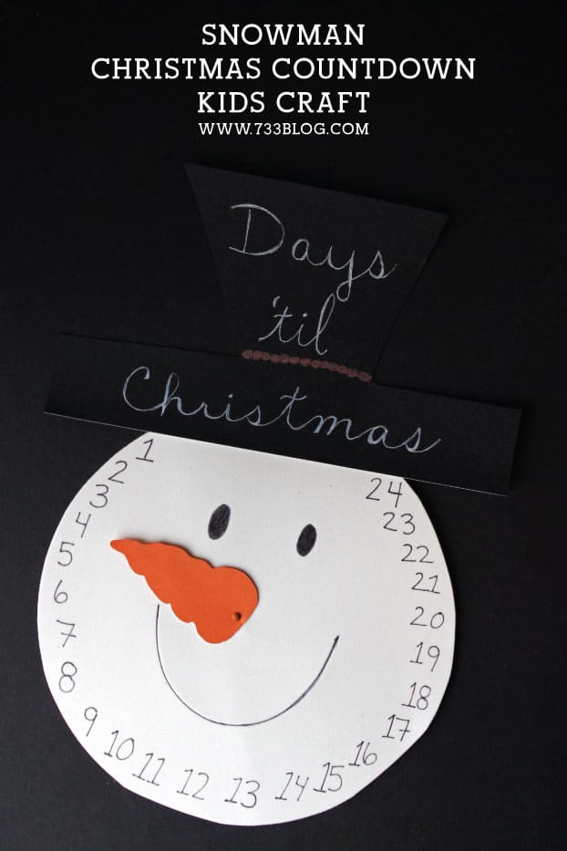 Check out this darling Snowman Countdown to make for Christmas crafts this year! | The Dating Divas 