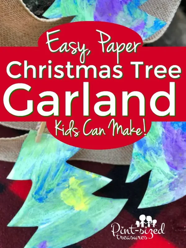 This easy tree garland makes for great Christmas crafts for kids! | The Dating Divas 