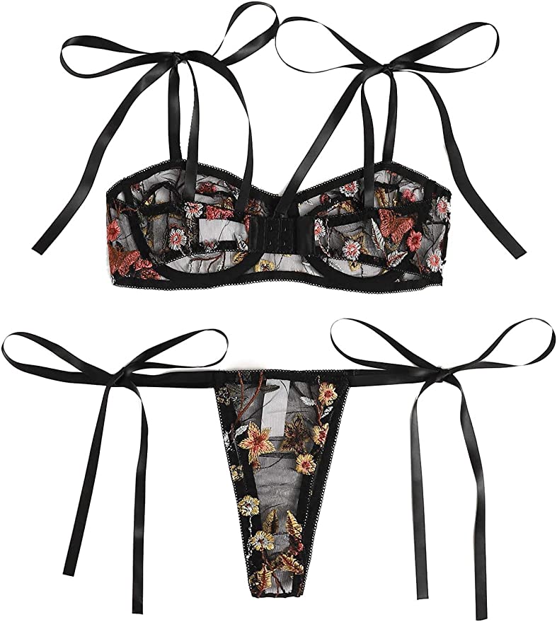 Floral mesh Valentine's Day lingerie. | The Dating Divas