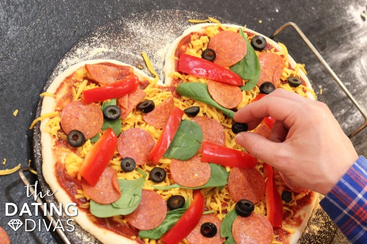 Heart-shaped pizzas are a great Valentine's Day idea for families. | The Dating Divas