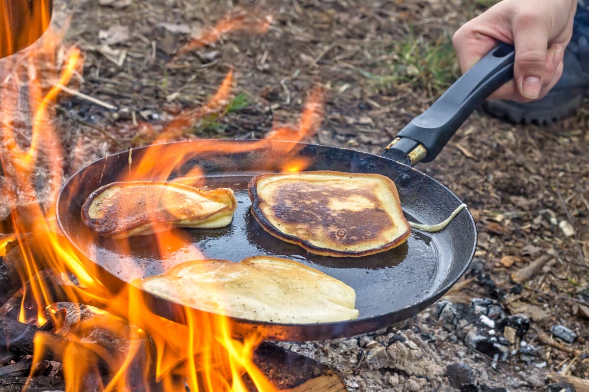 Try making pancakes as easy camping meals on your next campout! | The Dating Divas