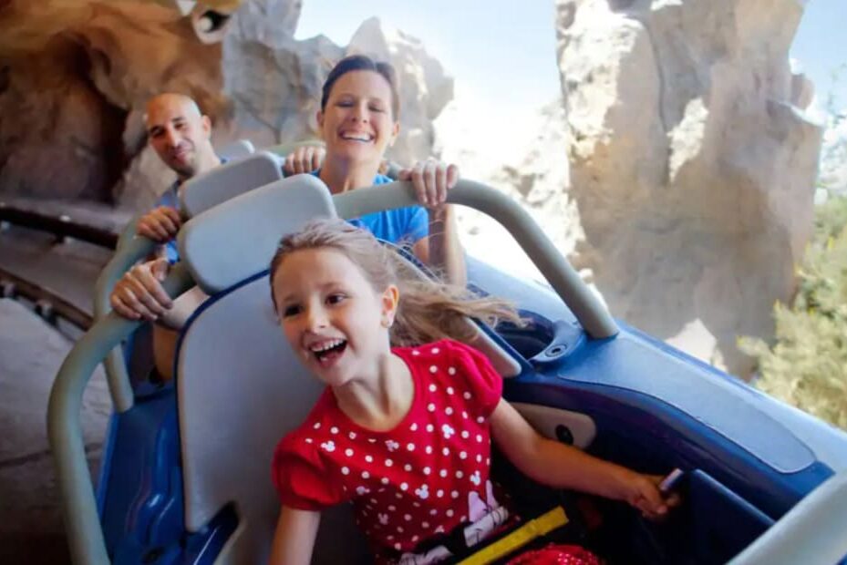 A family on a ride at Disneyland–one of the best spring break destinations! | The Dating Divas