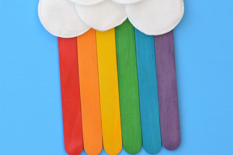 Rainbow craft stick St. Patrick's Day crafts. | The Dating Divas