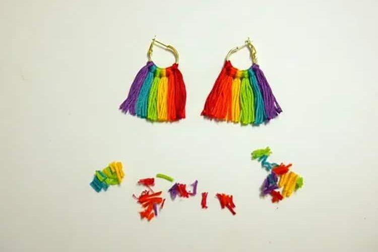 Rainbow earrings are St. Patrick's Day crafts that can be used all year long. | The Dating Divas