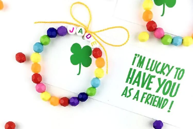 Rainbow bracelets make a great St. Patrick's Day craft. | The Dating Divas