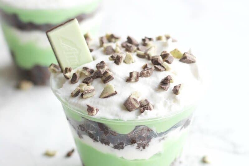 Layered St. Patrick's Day desserts topped with Andes mints | The Dating Divas