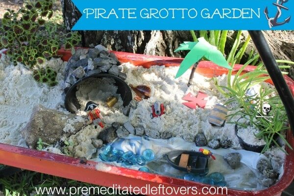 Add sand and pirate toys to this fun pirate-themed fairy garden! | The Dating Divas