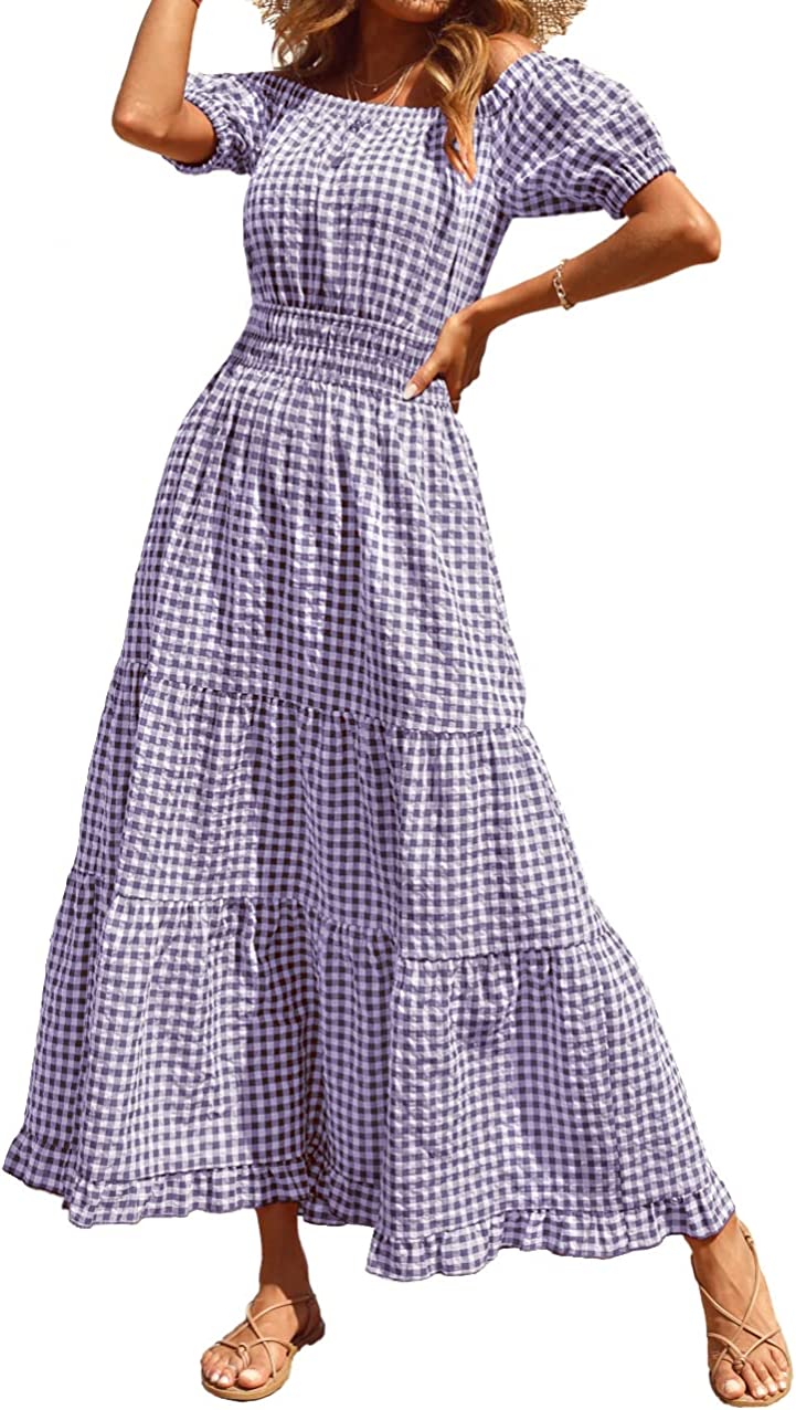 Find perfect Easter dresses for women with this purple gingham dress. | The Dating Divas