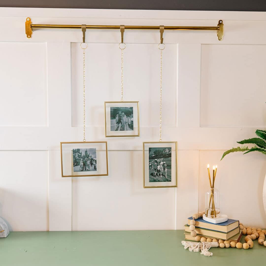 Do you need cute decoration ideas? Make this hanging art rail system! | The Dating Divas