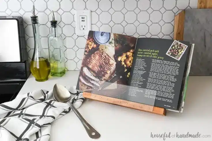 Looking for functional and cute DIY home decor? Make this fun cookbook stand! | The Dating Divas