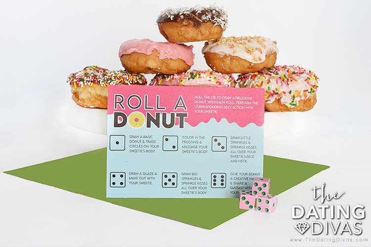 Play Roll-a-Donut when you make homemade donuts with your sweetie for date night. | The Dating Divas